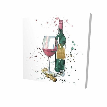 BEGIN HOME DECOR 32 x 32 in. Bottle of Red Wine-Print on Canvas 2080-3232-GA111